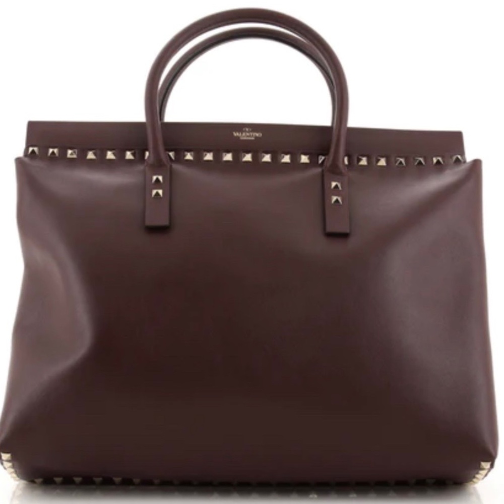 Valentino Garavani Rockstud Convertible Top Handle Bag Leather Large